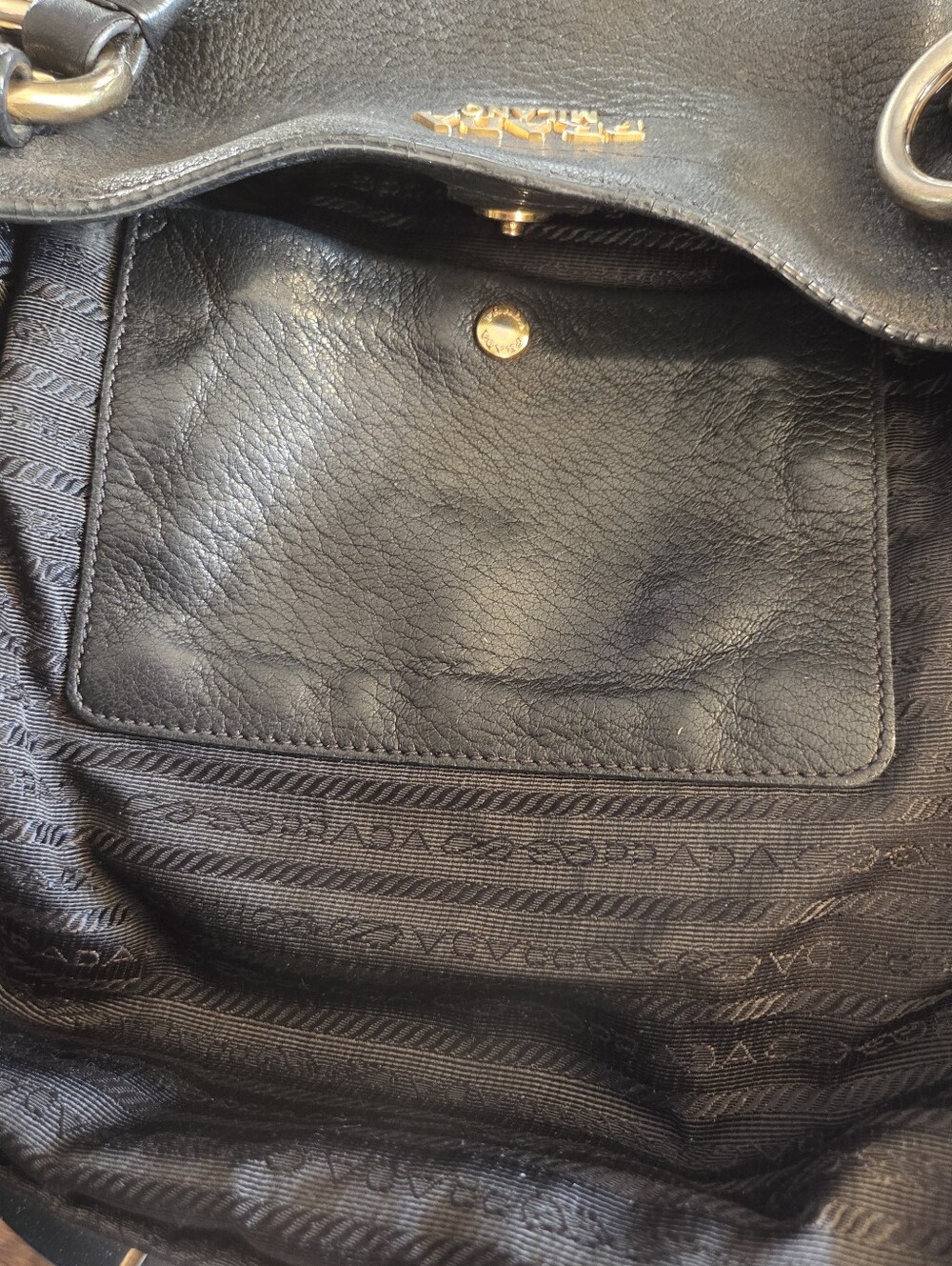 Prada Milano Sacca 2 Manici Cervo Leather Shoulder Bag - Picture 5 of 16